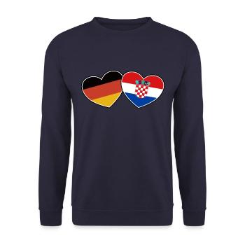 German Croatian Friendship - Gift - Unisex Sweatshirt - navy - Front - Alina (178cm) & Michal (187cm)