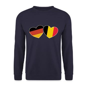 German Belgian Friendship - Gift - Unisex Sweatshirt - navy - Front - Alina (178cm) & Michal (187cm)