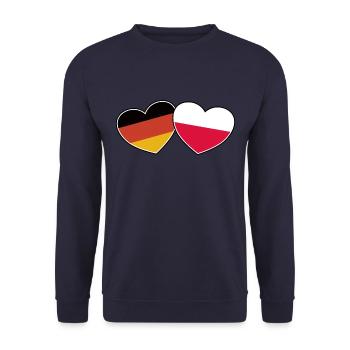 German Polish Friendship - Gift - Unisex Sweatshirt - navy - Front - Alina (178cm) & Michal (187cm)