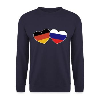 German Russian Friendship - Gift - Unisex Sweatshirt - navy - Front - Alina (178cm) & Michal (187cm)