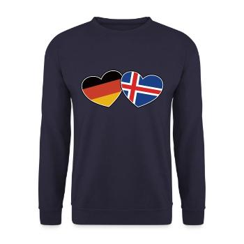 German Icelandic Friendship - Gift - Unisex Sweatshirt - navy - Front - Alina (178cm) & Michal (187cm)