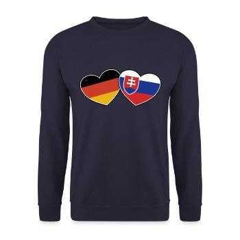 German Slovak Friendship - Gift - Unisex Sweatshirt - navy - Front - Alina (178cm) & Michal (187cm)