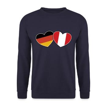 German Peruvian Friendship - Gift - Unisex Sweatshirt - navy - Front - Alina (178cm) & Michal (187cm)