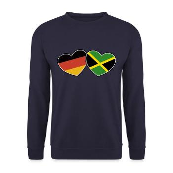 German Jamaican Friendship - Gift - Unisex Sweatshirt - navy - Front - Alina (178cm) & Michal (187cm)