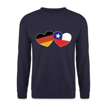 German Chilean Friendship - Gift - Unisex Sweatshirt - navy - Front - Alina (178cm) & Michal (187cm)