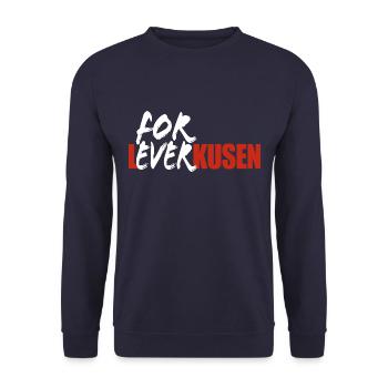 For Ever Leverkusen - Ich mag Leverkusen - Unisex Sweatshirt - navy - Front - Alina (178cm) & Michal (187cm)