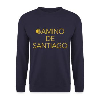 Chemin de Saint-Jacques-de-Compostelle - Pétoncle - Pèlerinage - Sweat-shirt Unisexe - marine - Devant - Alina (178cm) & Michal (187cm)