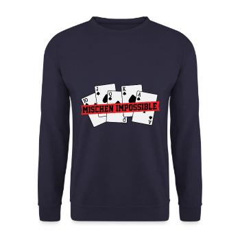 Pokerspieler Pokern Poker Kartenspiel Ass Geschenk - Unisex Pullover - Navy - Vorne - Alina (178cm) & Michal (187cm)