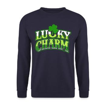 Lucky Charm - St. Patrick's Day - Irland - Unisex Pullover - Navy - Vorne - Alina (178cm) & Michal (187cm)