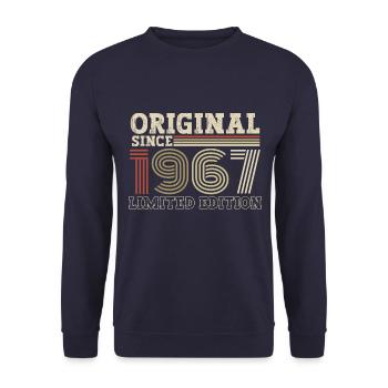 Original seit 1967 Jahrgang Geburtstag Geschenk - Unisex Pullover - Navy - Vorne - Alina (178cm) & Michal (187cm)