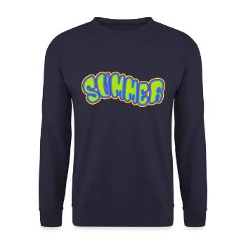 Été - soleil - vacances - bonne humeur - Sweat-shirt Unisexe - marine - Devant - Alina (178cm) & Michal (187cm)