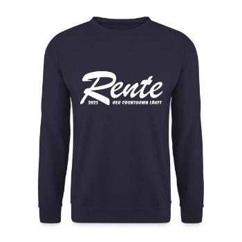Rente 2025 der Countdown läuft - Ruhestand - Unisex Pullover - Navy - Vorne - Alina (178cm) & Michal (187cm)