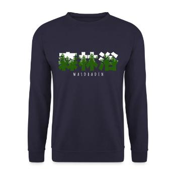 Shinrin yoku - Waldbaden - Waldmeditation - Unisex Pullover - Navy - Vorne - Alina (178cm) & Michal (187cm)