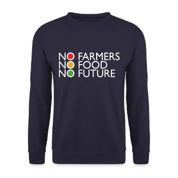 Farmers Protest No Farmers No Food No Future Traffic Light - Unisex Sweatshirt - navy - Front - Alina (178cm) & Michal (187cm)