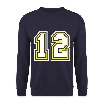Symbole de 12 chiffres - Sweat-shirt Unisexe - marine - Devant - Alina (178cm) & Michal (187cm)