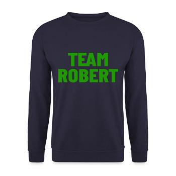 Team Robert - Unisex Pullover - Navy - Vorne - Alina (178cm) & Michal (187cm)