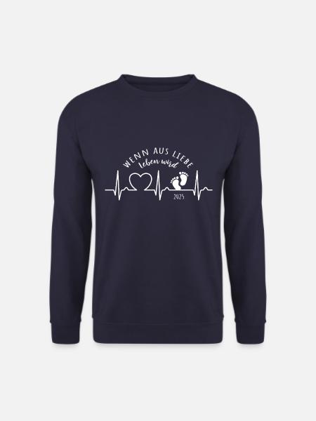 Wenn aus Liebe Leben wird EKG Kurve Baby 2025 - Unisex Pullover - Navy