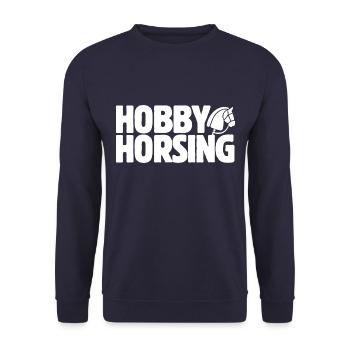 Hobby Horsing - Hobby Cheval - Equitation - Cadeau - Sweat-shirt Unisexe - marine - Devant - Alina (178cm) & Michal (187cm)