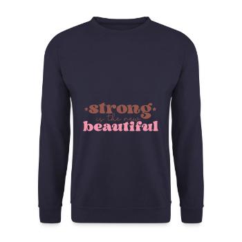 Sensibilisation au cancer du sein Strong est le nouveau - Sweat-shirt Unisexe - marine - Devant - Alina (178cm) & Michal (187cm)