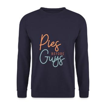 Thanksgiving Pies before Guys - Unisex Pullover - Navy - Vorne - Alina (178cm) & Michal (187cm)
