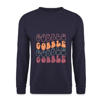 Thanksgiving Retro Vintage Gobble - Sweat-shirt Unisexe - marine - Devant - Alina (178cm) & Michal (187cm)
