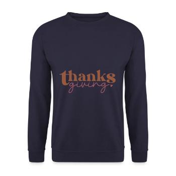 Thanksgiving Grateful Thankful Vintage - Sweat-shirt Unisexe - marine - Devant - Alina (178cm) & Michal (187cm)