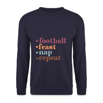 Fête de football de Thanksgiving répéter la sieste - Sweat-shirt Unisexe - marine - Devant - Alina (178cm) & Michal (187cm)