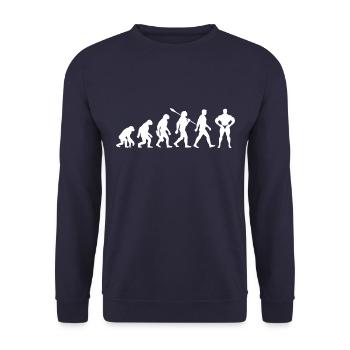 Evolution Musculation Musculation - Sweat-shirt Unisexe - marine - Devant - Alina (178cm) & Michal (187cm)