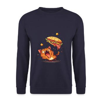 Cat and Taco A Perfectly Delicious Pair - Unisex Sweatshirt - navy - Front - Alina (178cm) & Michal (187cm)