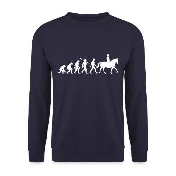Evolution Reiten - Pferde - Dressur - Unisex Pullover - Navy - Vorne - Alina (178cm) & Michal (187cm)
