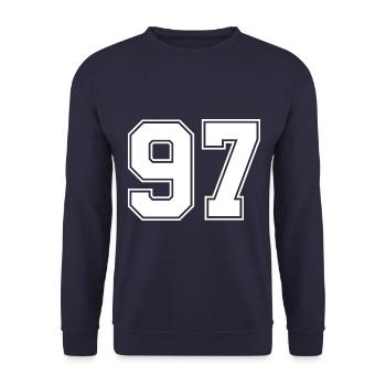 97 Number jersey - Unisex Sweatshirt - navy - Front - Alina (178cm) & Michal (187cm)