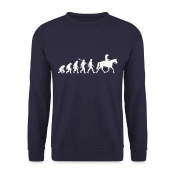 Evolution - Reiterin - Western Reiten - Unisex Pullover - Navy - Vorne - Alina (178cm) & Michal (187cm)