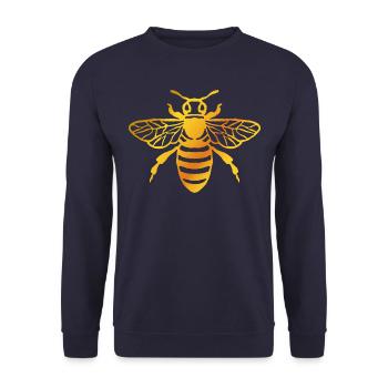 Bee Whisperer - Bee - Beekeeper - Honey - Gold - Unisex Sweatshirt - navy - Front - Alina (178cm) & Michal (187cm)