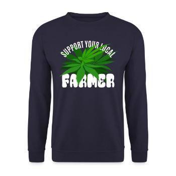 Support your local Farmer - Hanf - Unisex Pullover - Navy - Vorne - Alina (178cm) & Michal (187cm)