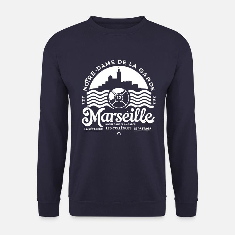 Marseille - Notre-Dame-Mediterrane Kultur B - Unisex Pullover - Navy