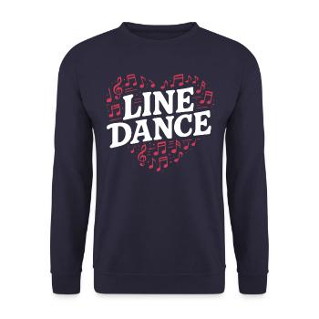 Danse en ligne - Danse avec le cœur - Musique Cadeau - Sweat-shirt Unisexe - marine - Devant - Alina (178cm) & Michal (187cm)