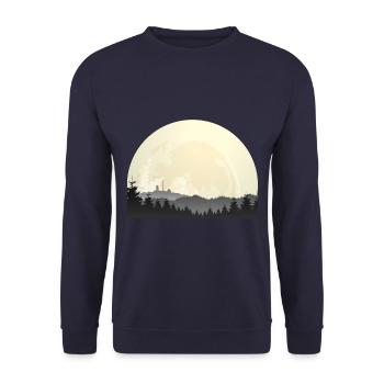 HarzMond (Brocken Edition) - Unisex Sweatshirt - navy - Front - Alina (178cm) & Michal (187cm)