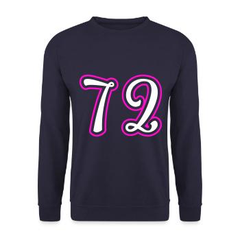 72 Number number - Unisex Sweatshirt - navy - Front - Alina (178cm) & Michal (187cm)