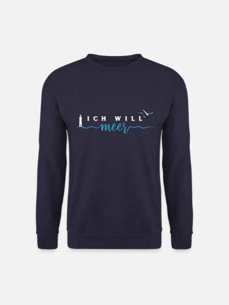 Ich will Meer - Leuchtturm Wellen Nordsee - Unisex Pullover - Navy
