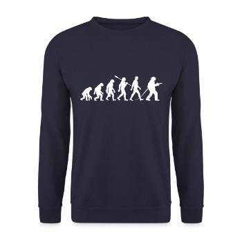 Evolution - Feuerwehr - Feuerwehrmann - Unisex Pullover - Navy - Vorne - Alina (178cm) & Michal (187cm)