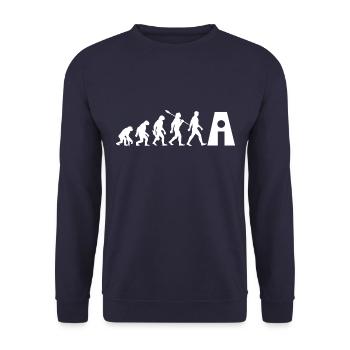 Evolution - Artificial Intelligence - AI - Unisex Sweatshirt - navy - Front - Alina (178cm) & Michal (187cm)