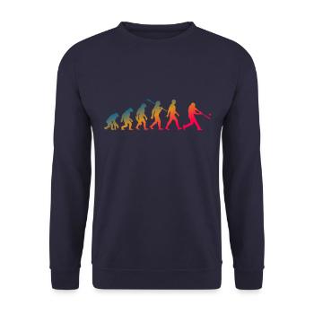 Evolution Baseball Batter - Unisex Pullover - Navy - Vorne - Alina (178cm) & Michal (187cm)