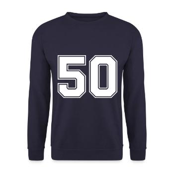 50 number jersey - Unisex Sweatshirt - navy - Front - Alina (178cm) & Michal (187cm)