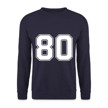 80 Zahl Trikot - Unisex Pullover - Navy - Vorne - Alina (178cm) & Michal (187cm)