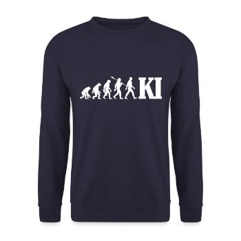 Evolution - Künstliche Intelligenz - KI - Unisex Pullover - Navy - Vorne - Alina (178cm) & Michal (187cm)
