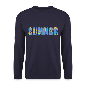 Été - soleil - vacances - bonne humeur - Sweat-shirt Unisexe - marine - Devant - Alina (178cm) & Michal (187cm)