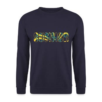 Été - soleil - vacances - bonne humeur - Sweat-shirt Unisexe - marine - Devant - Alina (178cm) & Michal (187cm)