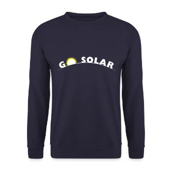 Go Solar - Photovoltaics - Solar Energy - Horizon - Unisex Sweatshirt - navy - Front - Alina (178cm) & Michal (187cm)