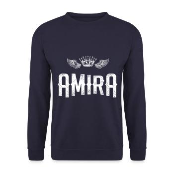 Amira - Unisex Pullover - Navy - Vorne - Alina (178cm) & Michal (187cm)