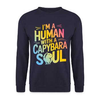 Capybara Capybara Animal rongeur - Sweat-shirt Unisexe - marine - Devant - Alina (178cm) & Michal (187cm)